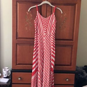 Anthropologie Lilka Orange Chevron Maxi